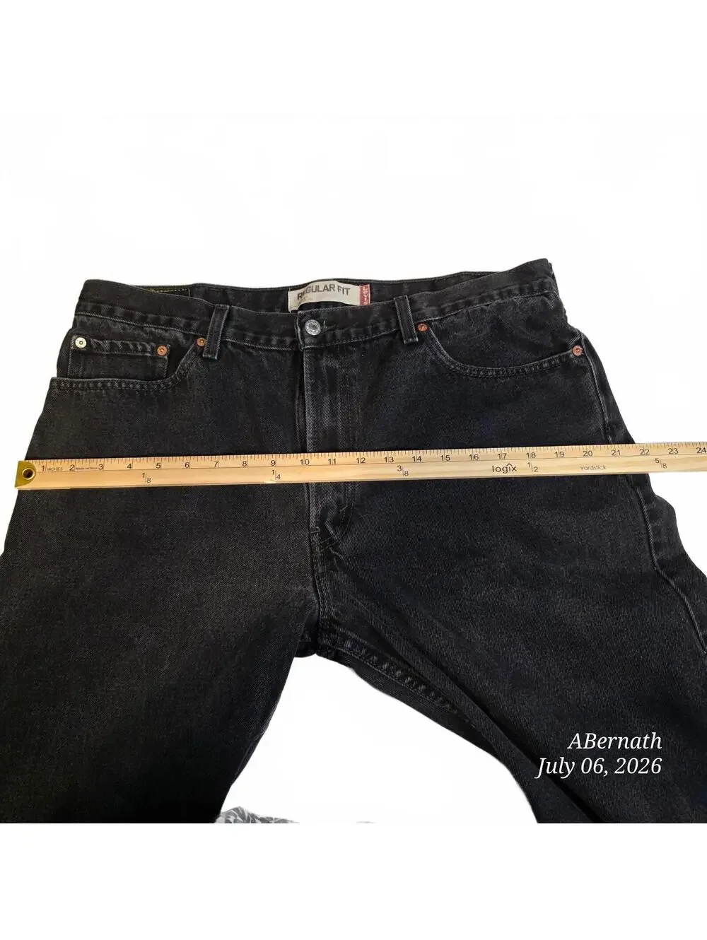 Vintage Levi's 505 Regular Fit Black Jeans W38 L34 Red Tab